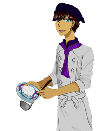 Anime style illustration of a Restaurant Chef