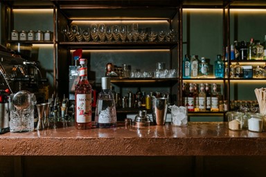 Cocktail tools on a bar