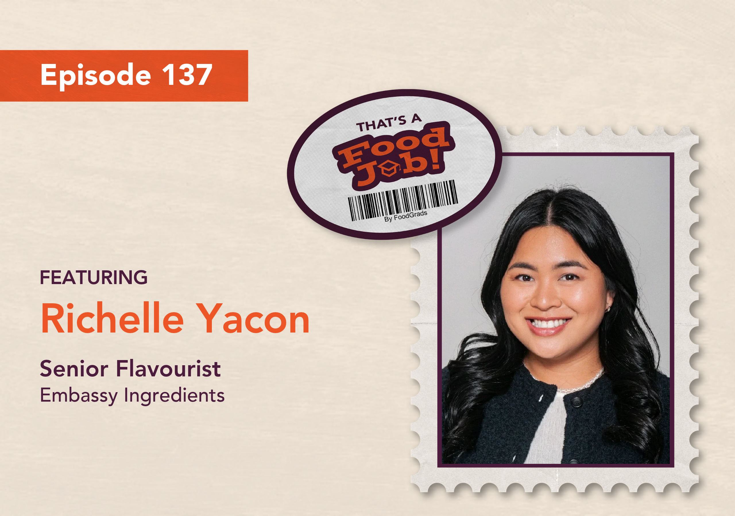 That's a Food Job! Episode 137 cover featuring Richelle Yacon